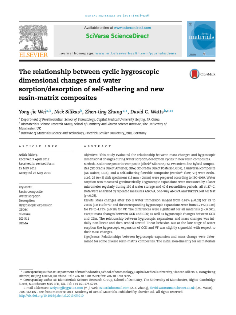 J Dental 2013 05 010 | PDF | Science & Mathematics