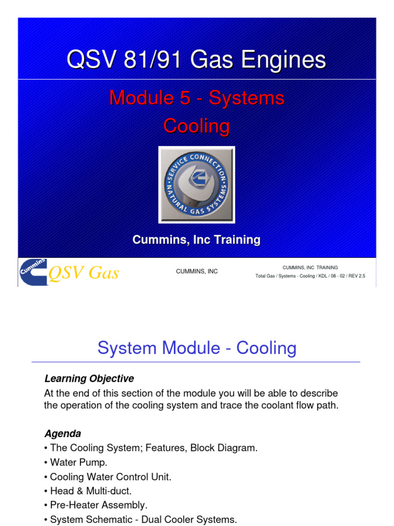 QSV 81/91 Cooling System Overview | PDF | Pump | Engineering