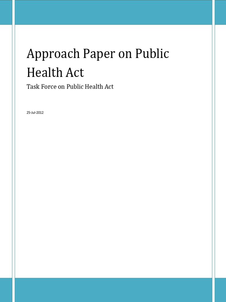 Task Force On Public Health Act - 2012 - Approach Paper | Download Free ...