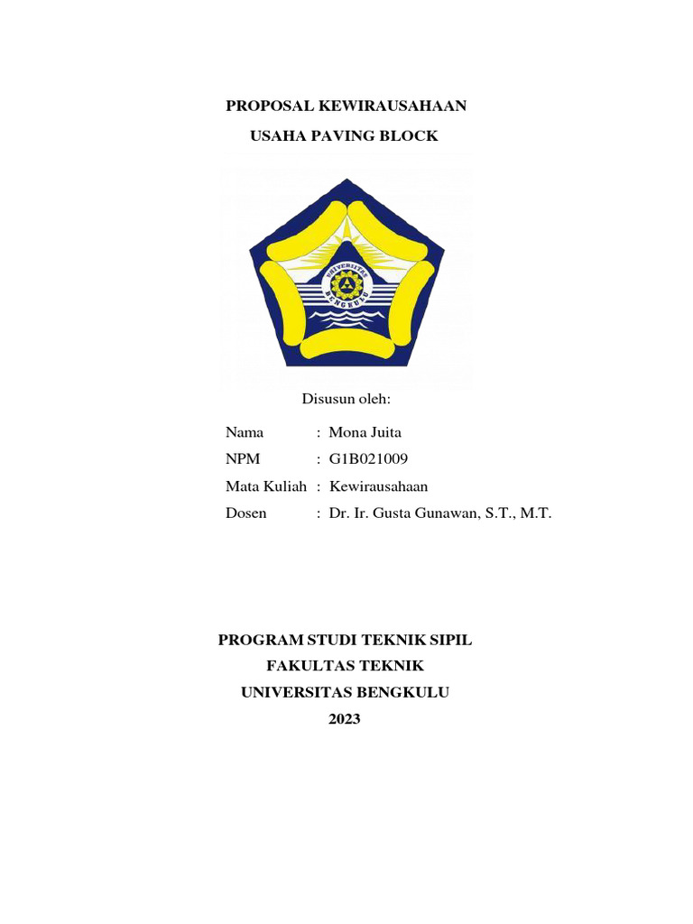 Proposal Usaha Paving Block 2023 | PDF