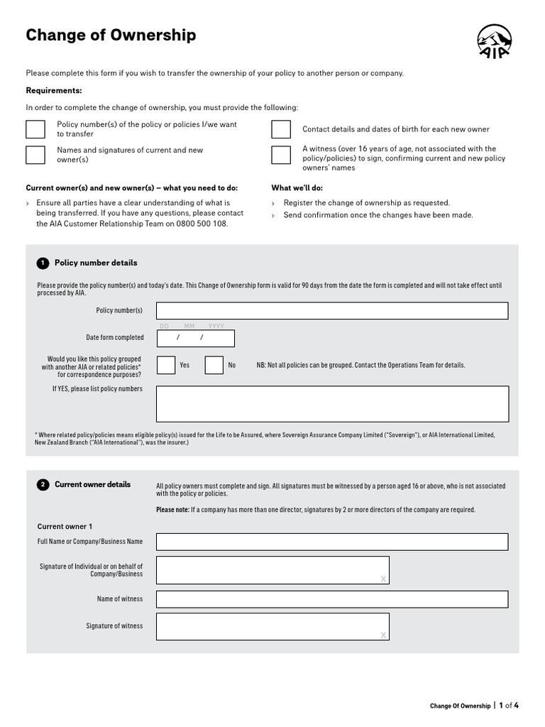 AIAchangeofownership (1) PDF Legal Guardian Trustee