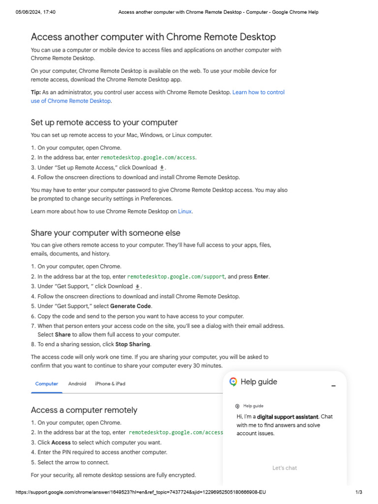 How To Remote Access Another Computer Google Chrome