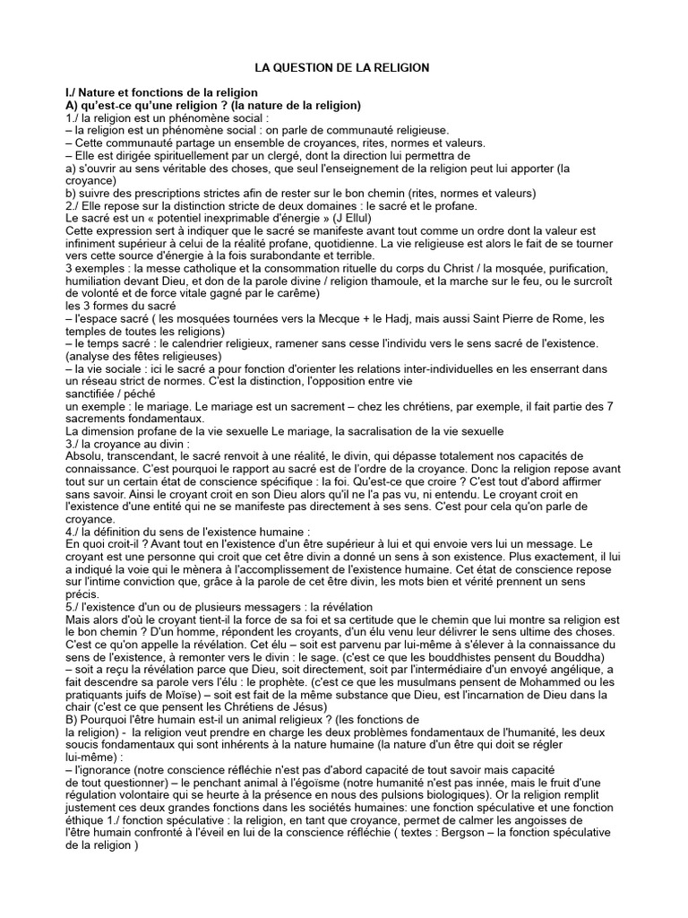 Nature et fonctions de la religion | PDF | Dieu | Vérité