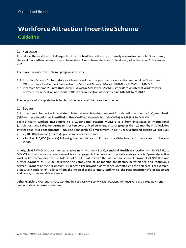 QLD Health Workforce Attraction Incentives | PDF | Health Care | Medicine