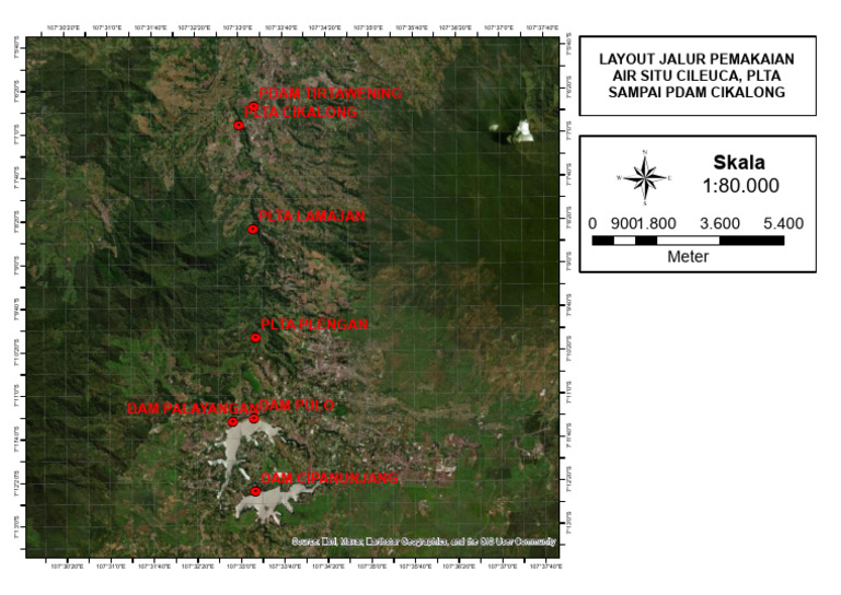 Layout Jalur Pemakaian Air Situ Cileuca, Plta Sampai Pdam Cikalong | PDF