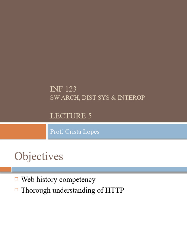 INF 123 Lecture 5 | PDF | Http Cookie | Internet Protocol Suite