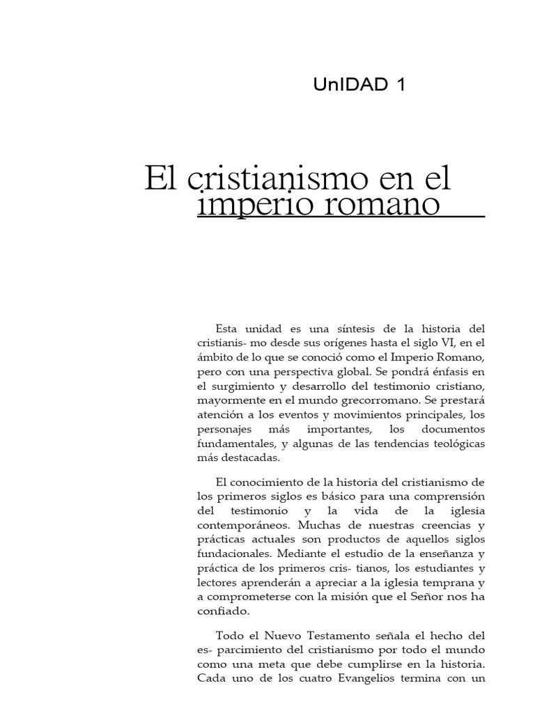 El Cristianismo en El Imperio Romano | PDF | Bautismo | eucaristía