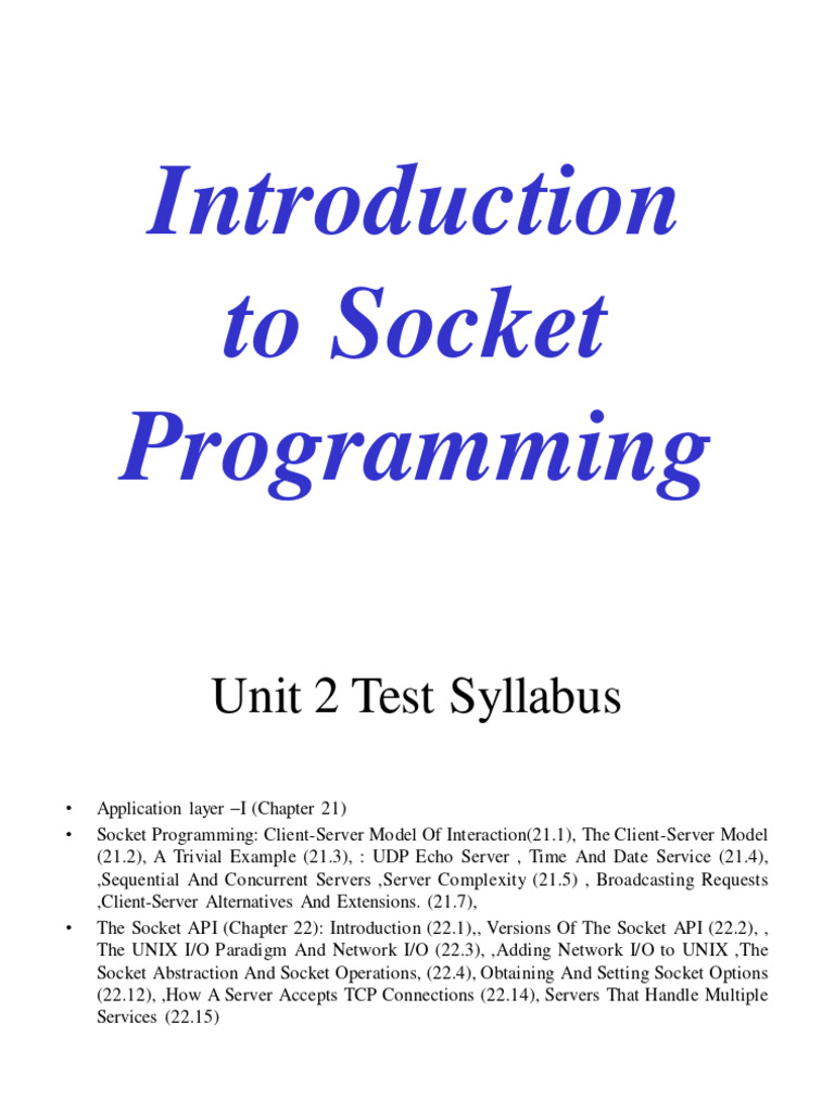 Sockets Introduction | PDF | Network Socket | Port (Computer Networking)