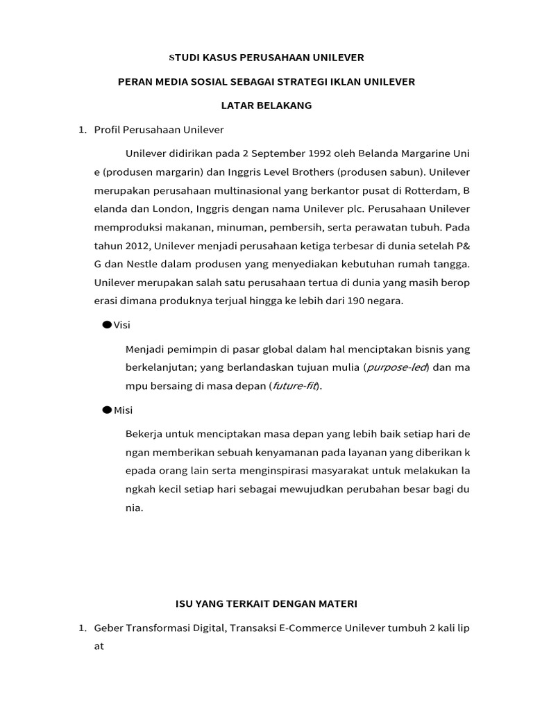 Tugas Paper MPI Unilever | PDF | Bisnis