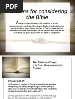 Reasons for Considering the Bible