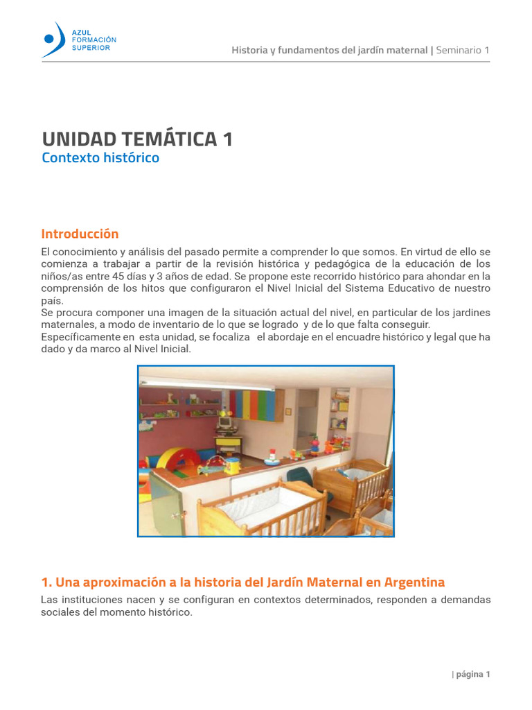 Historia del Jardín Maternal en Argentina | PDF | Educación de la ...