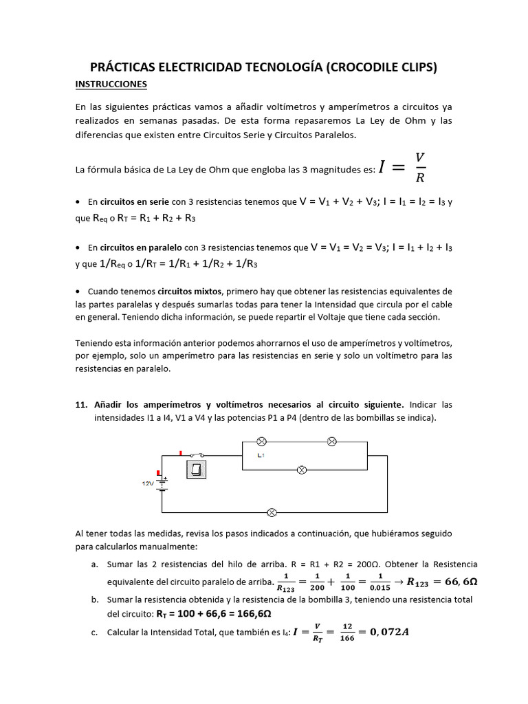 Electricidad | PDF | Resistencia Eléctrica y Conductancia | Red eléctrica