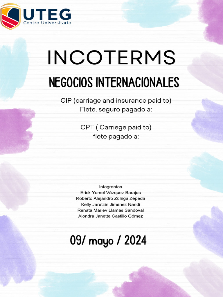 Manual Incoterms CIP y CPT | PDF | El comercio internacional | Comercio