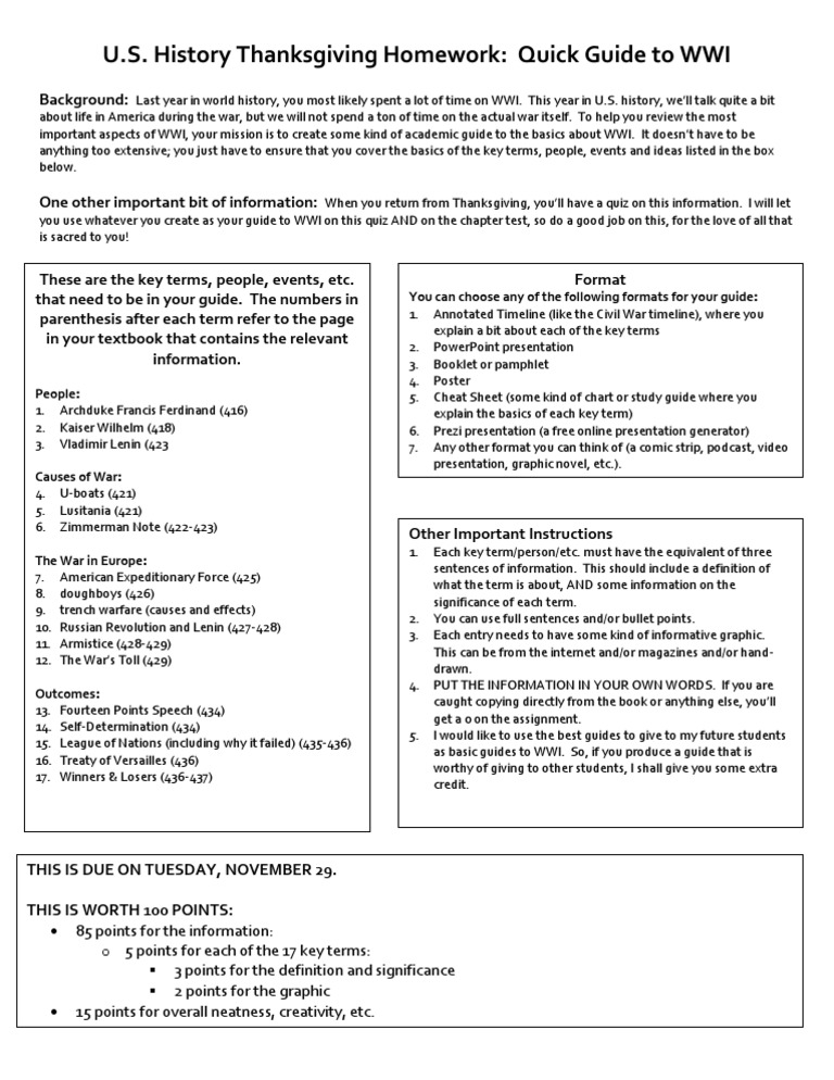 WWI Guide Instructions | PDF | World War I | Unrest