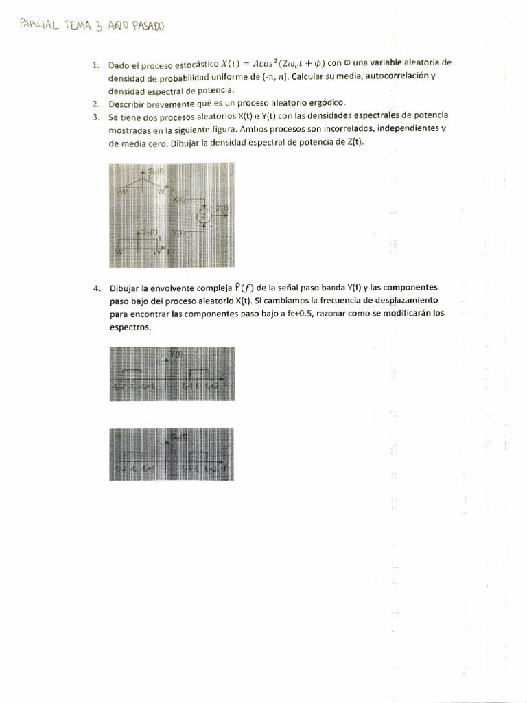 Exámenes FCT | PDF | Modulación de frecuencia | Densidad espectral