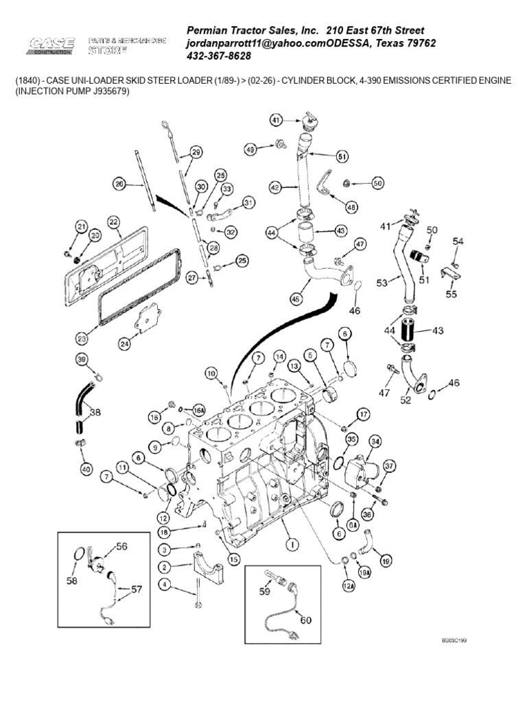 Cylinder Block, 4-390 Emissions Certified Engine (Injection Pump ...