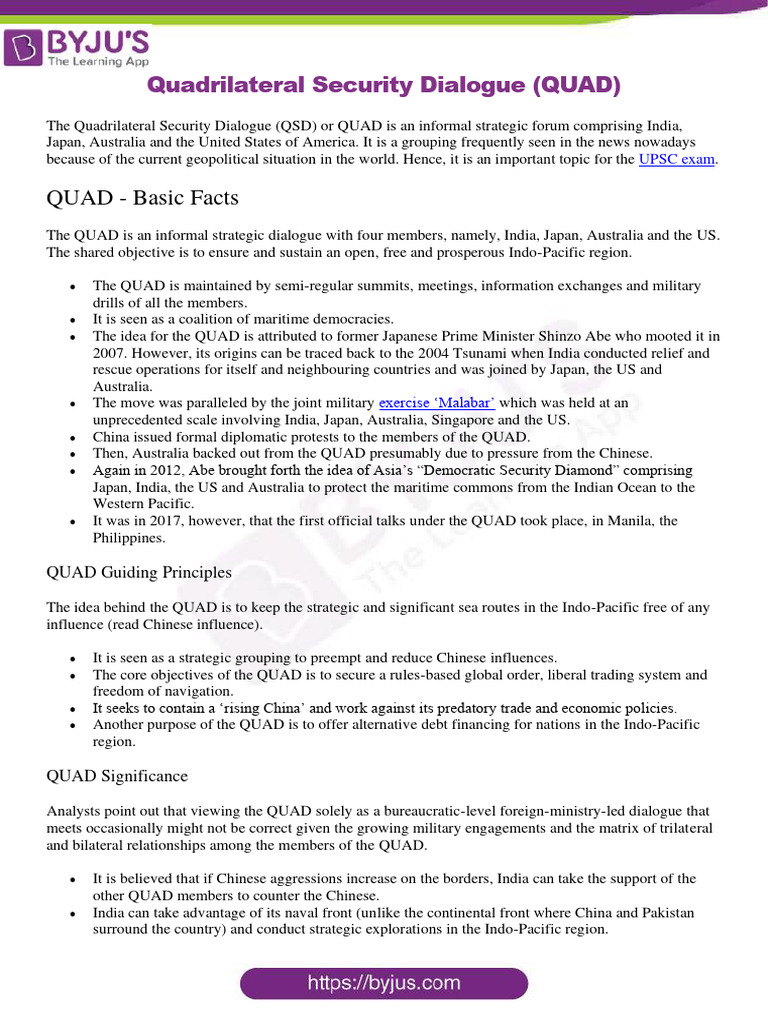 Quad Download Free Pdf Global Politics Diplomacy
