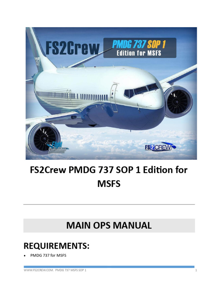 FS2Crew PMDG 737 MSFS SOP 1 Guide | PDF | Takeoff | Icon (Computing)