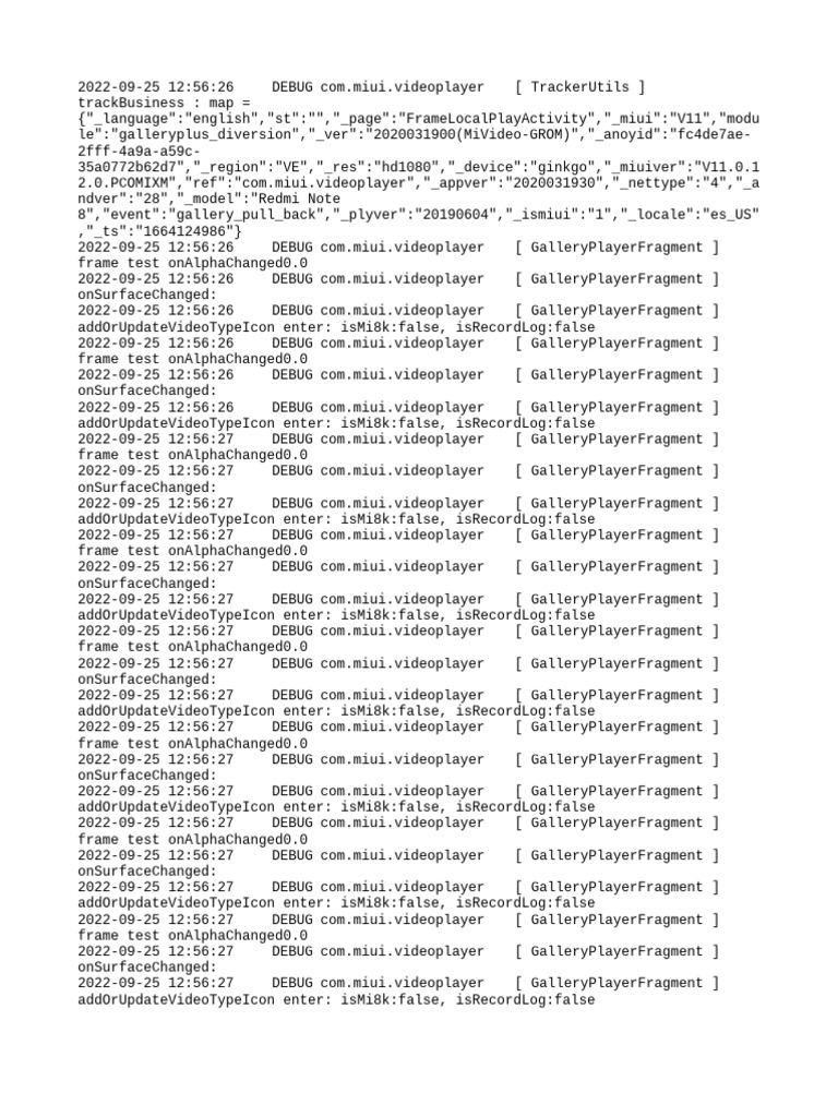 MIUI Video Player Debug Log Analysis | PDF | Computing Platforms ...