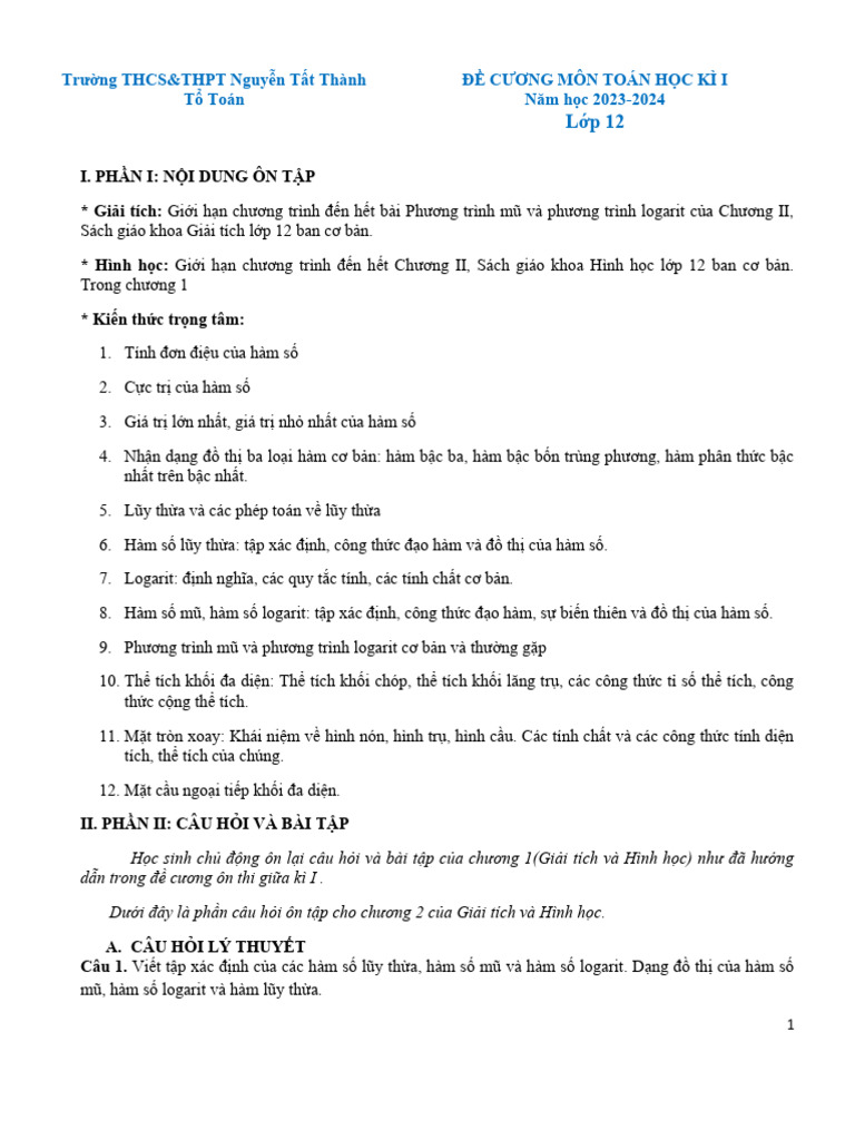 Toán 12 | PDF