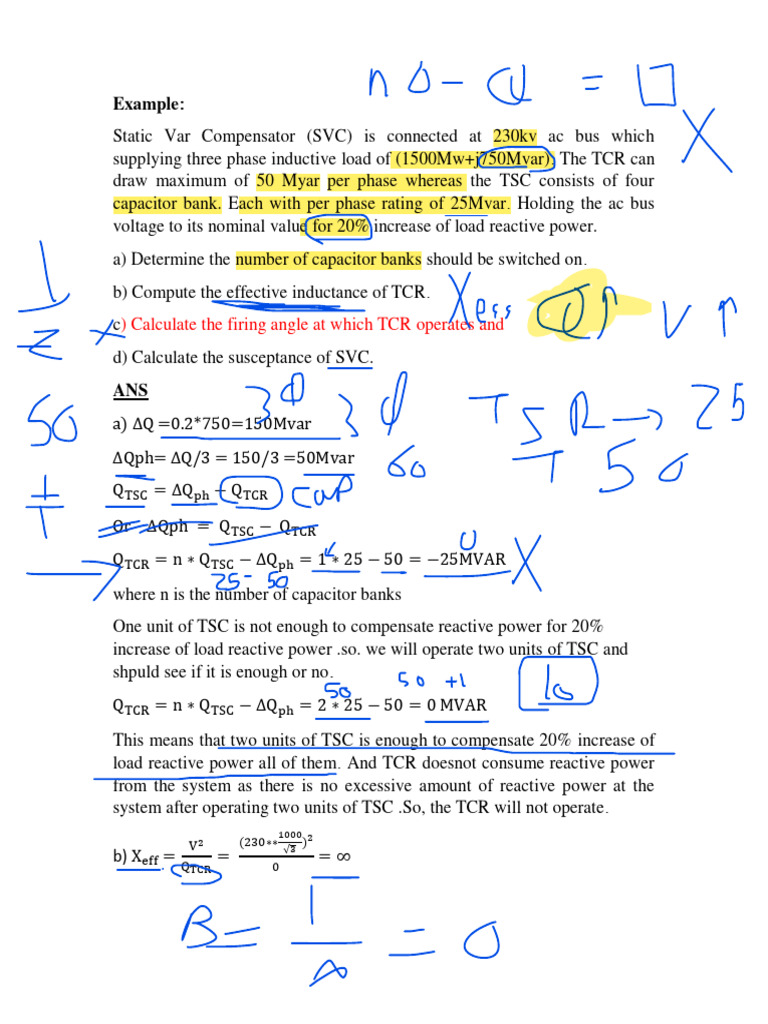 SVC and Compensator Calculations Guide | PDF | Ac Power | Electronic ...
