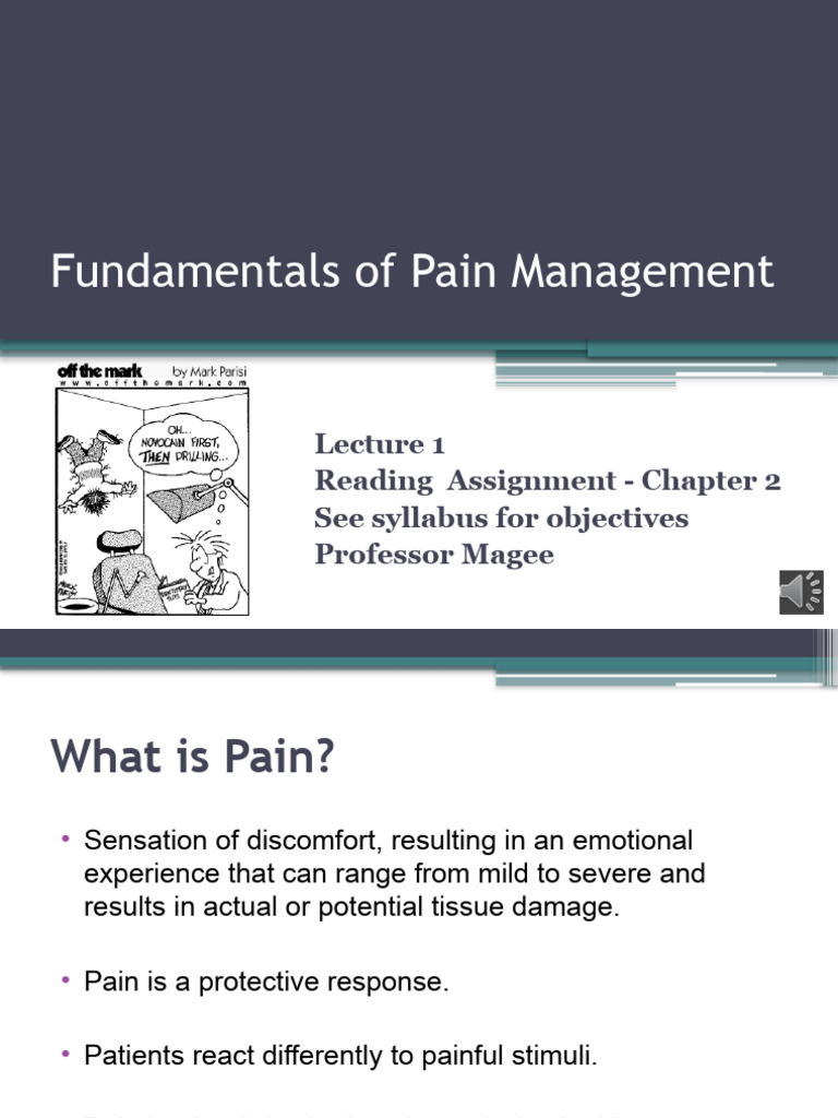 Lecture 1 Fundamentals of Pain Management | PDF | Pain | Stimulus ...