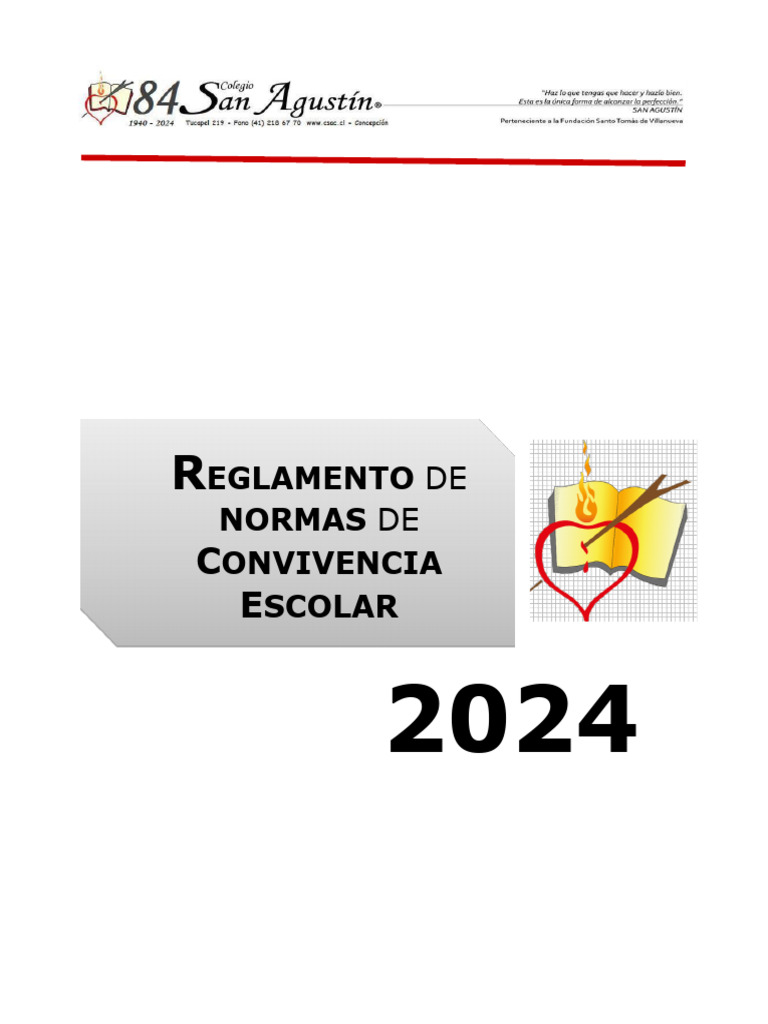 Reglamento de Convivencia Escolar 2024 | PDF | Mediación
