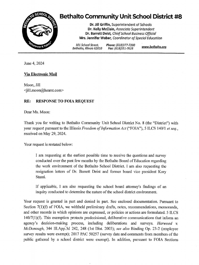 Foia response bethalto pdf