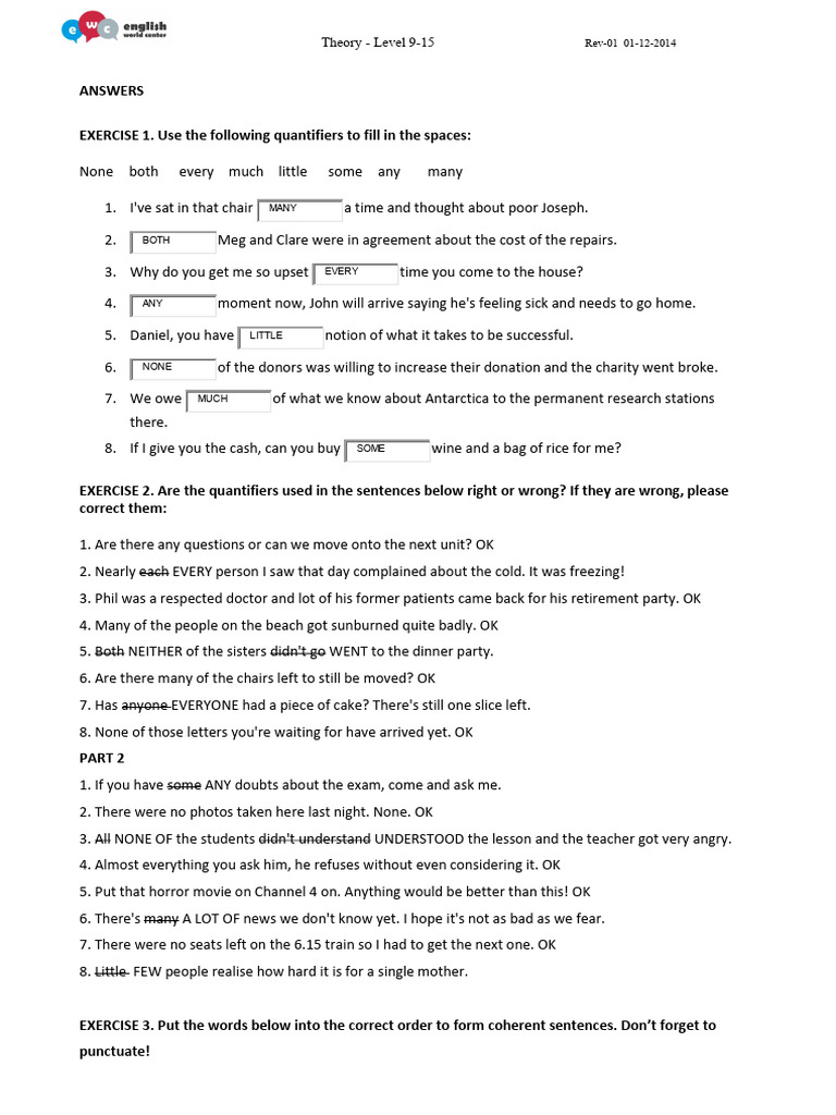 Answer Key | PDF | Cooking, Food & Wine | Foreign Language Studies