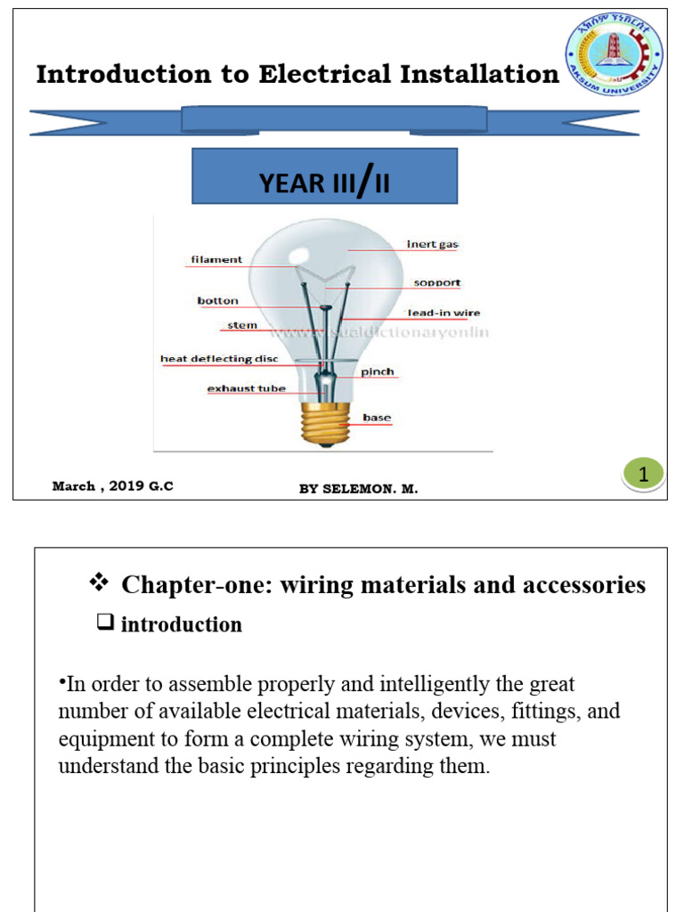 Electrical Installation Basics Guide | PDF | Incandescent Light Bulb ...