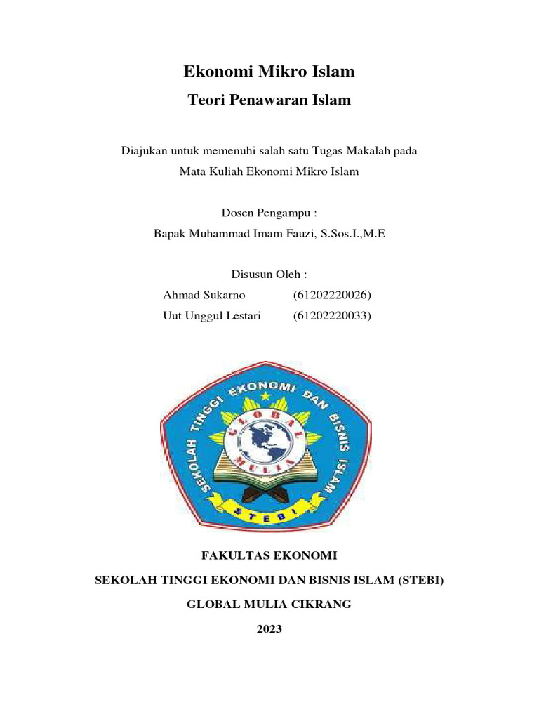 Teori penawaran islam uut 1 3 pdf