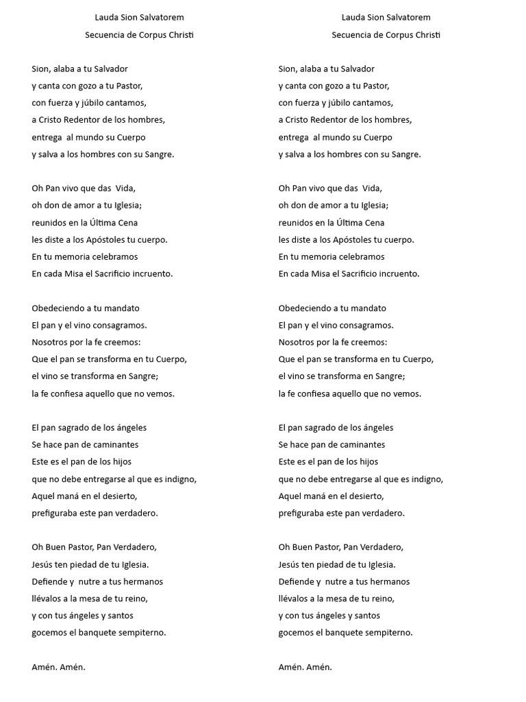 Lauda Sion Salvatorem | PDF