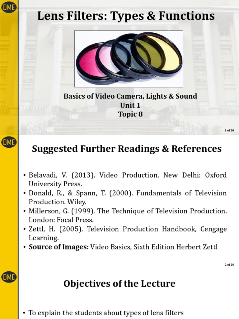 Types of Camera Lens Filters Explained | PDF | Photography Equipment ...