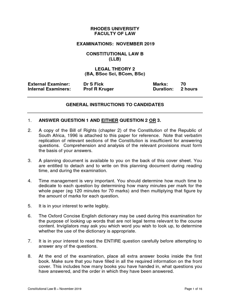 Constitutional Law Exam Guide | PDF | Detention (Imprisonment) | State ...