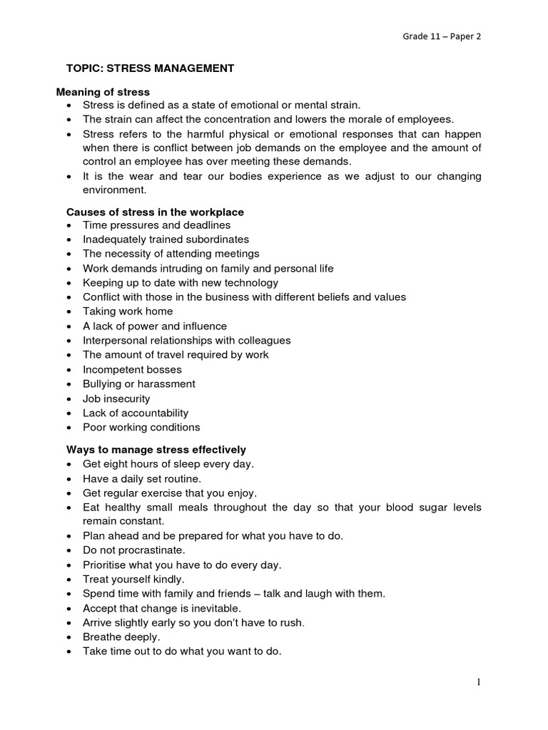 Topic 1 Stress Crisis Change Management Activity | Download Free PDF ...