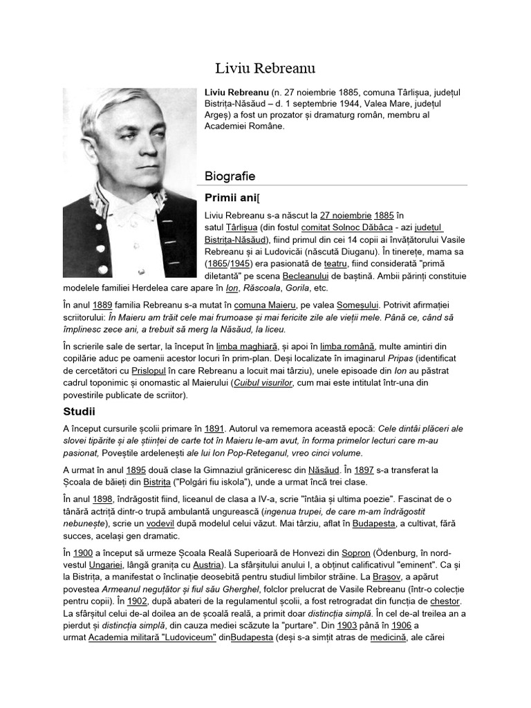 Liviu Rebreanu | PDF