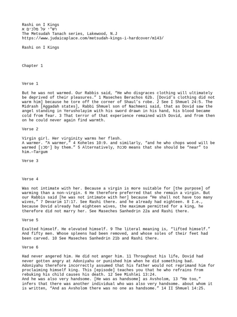 Rashi On I Kings - en - The Metsudah Tanach Series, Lakewood, N.J.plain ...