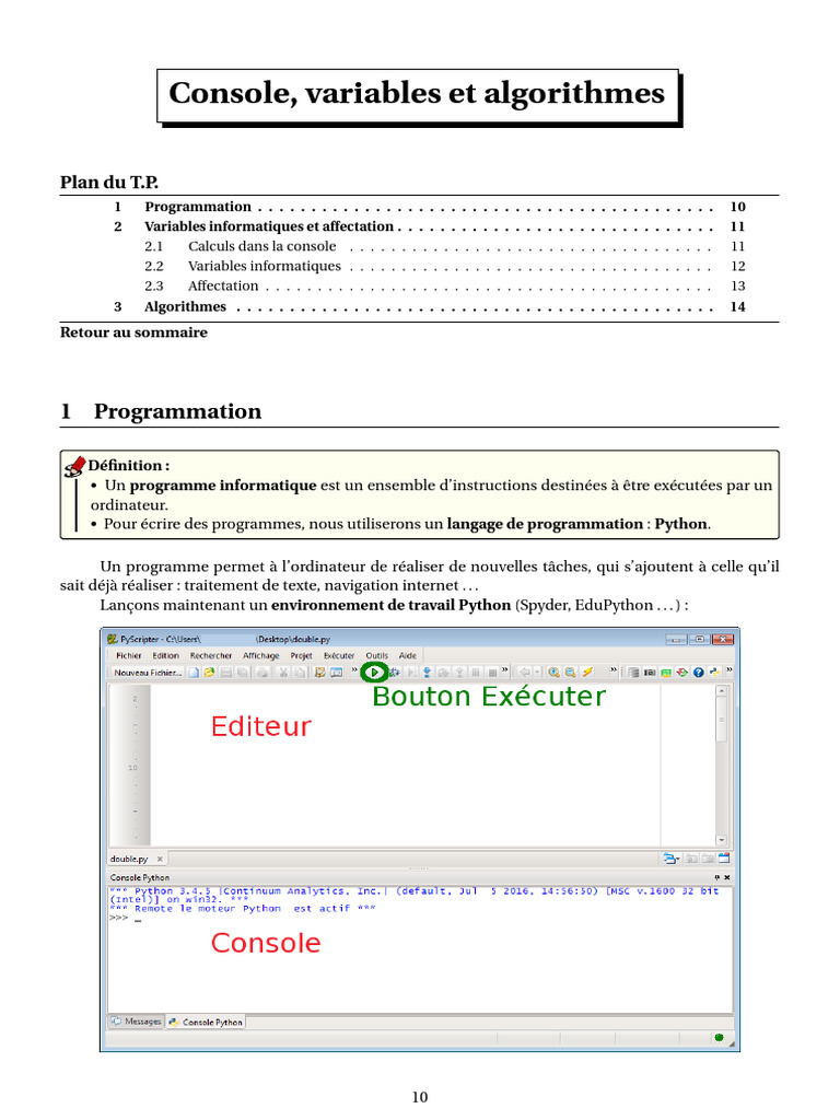 Introduction à la programmation Python | PDF | Programme informatique ...