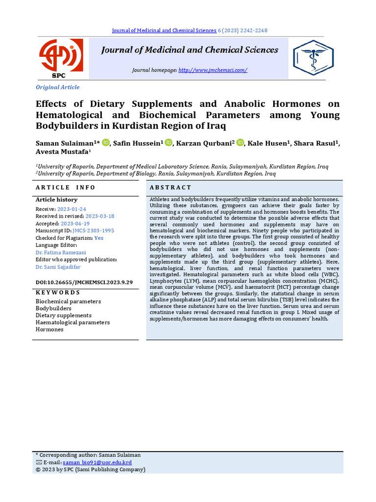 Effects of Supplements on Bodybuilders' Health | PDF | Dietary ...