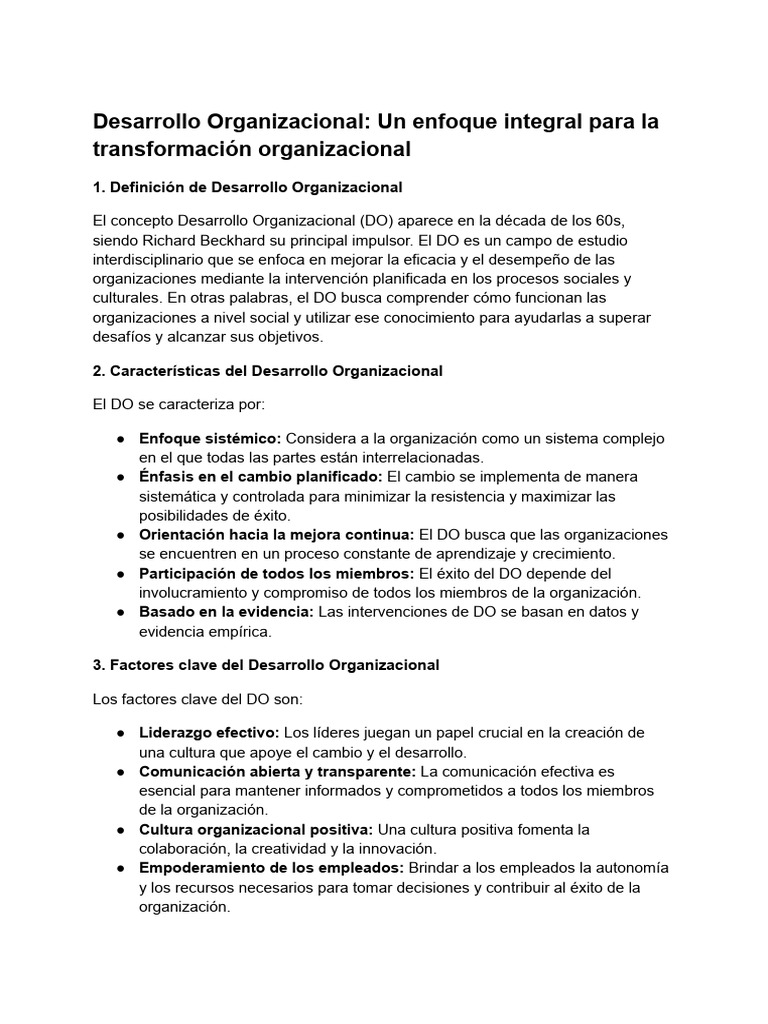 Act 2.2 Desarrollo Organizacional | PDF | Gestión del cambio | Liderazgo