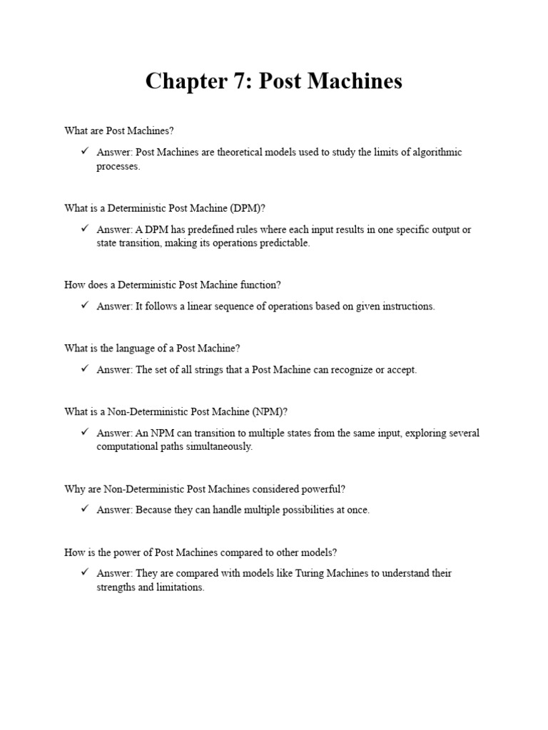 Post Machines and Computability Concepts | PDF | Computational ...