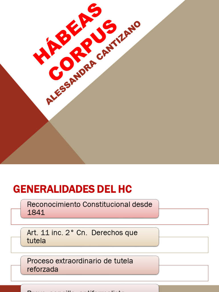 Derechos y Proceso de Hábeas Corpus | PDF | Habeas corpus | Mandato