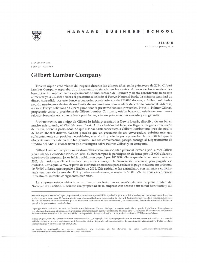 Caso Gilbert Lumber PDF
