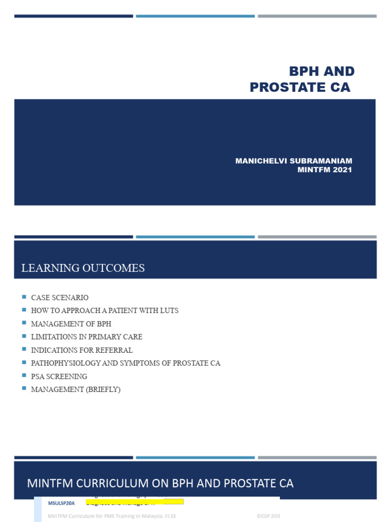 BPH and Prostate Cancer Management Guide | PDF | Medicine | Clinical ...