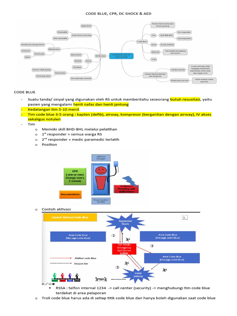 Prosedur Code Blue dan CPR di RS | PDF