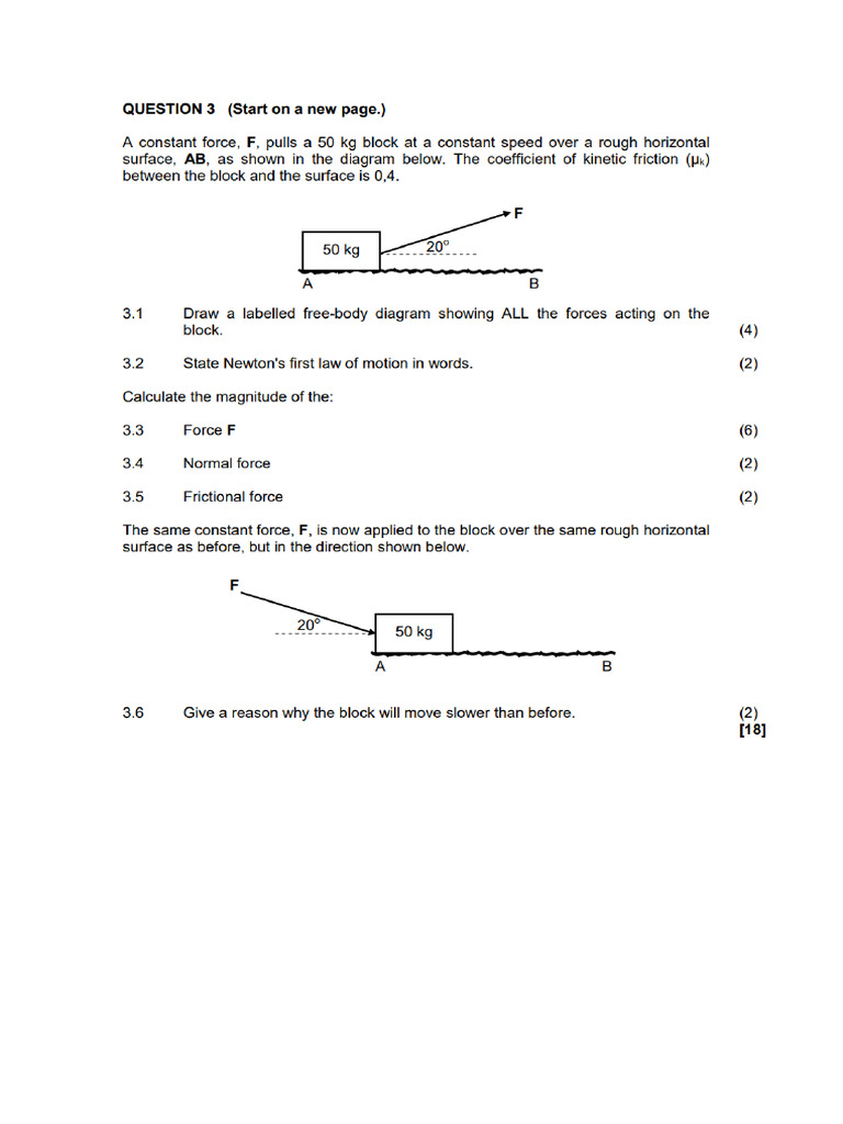 Newton Laws Questions | PDF