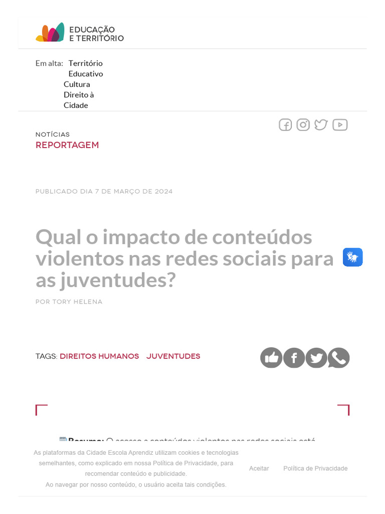 Qual o Impacto de Conteúdos Violentos Nas Redes Sociais para As ...