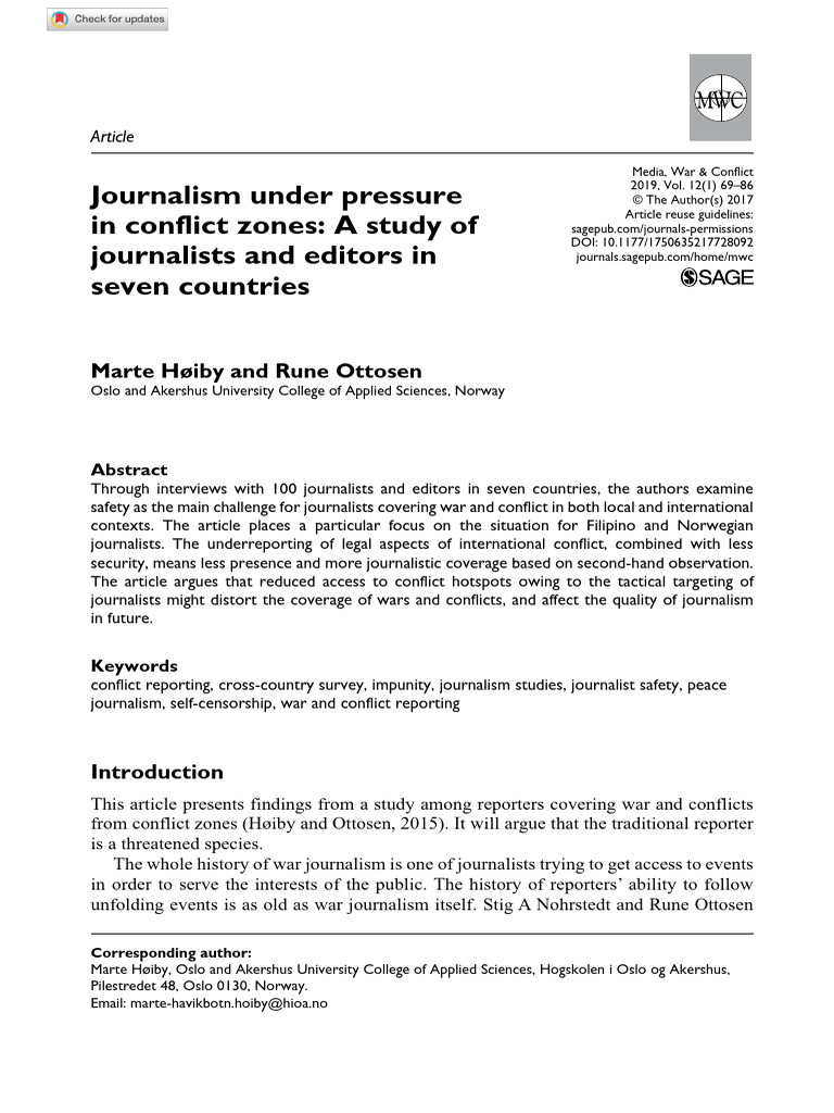 hoiby-ottosen-2017-journalism-under-pressure-in-conflict-zones-a-study