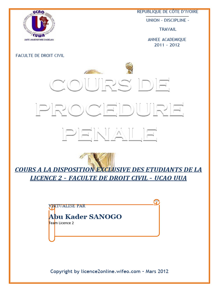 Cours de Procdure Pnale | PDF | Délai de prescription | Juge