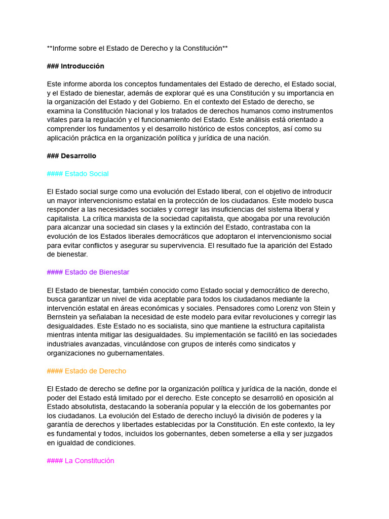 Estado de Derecho y Constitución: Análisis | PDF | Constitución ...